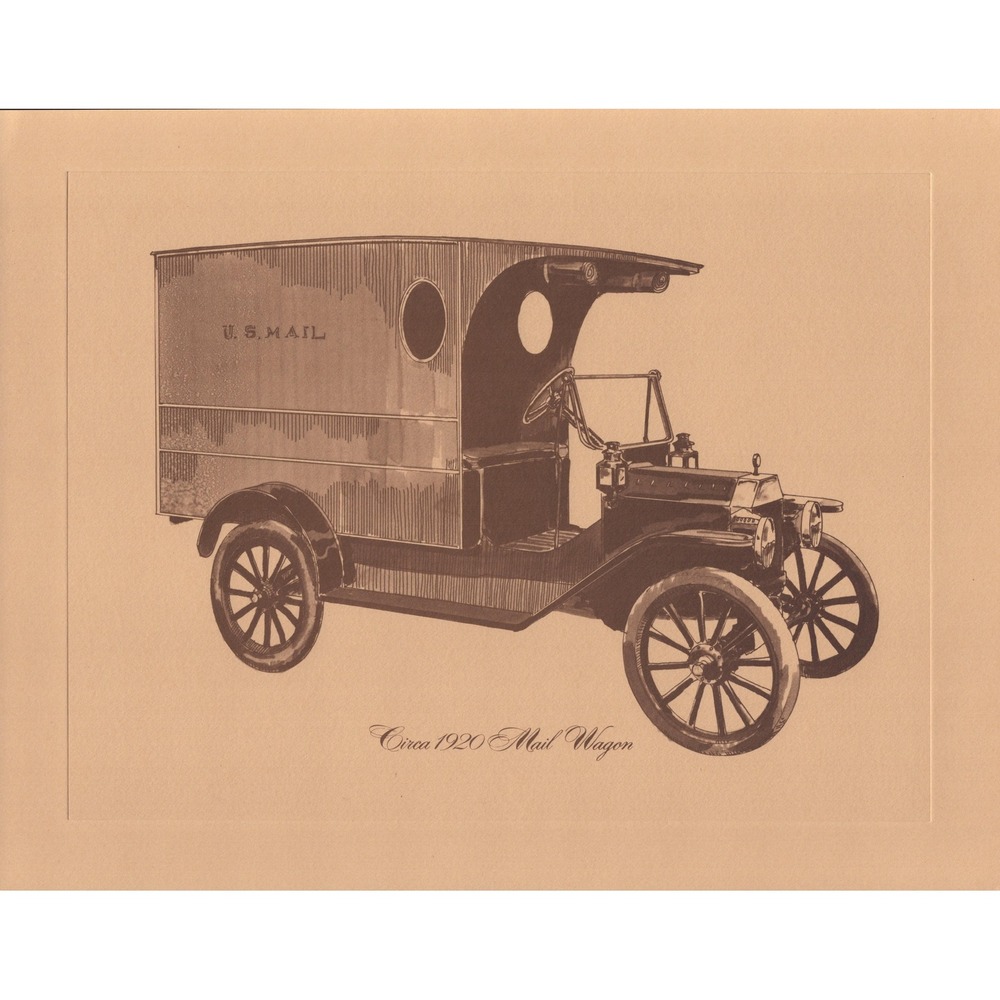 Rockwell Antique Truck Collection Art Print Set 1915-1924 Mail Freight Dump Flat - Picture 1 of 6